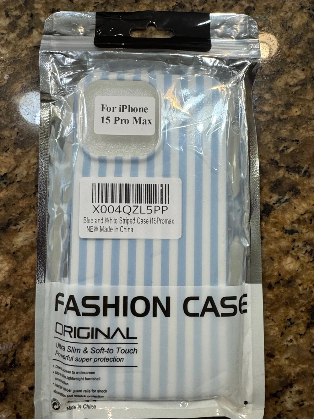 Blue and White Striped Case for iPhone 15 Pro Max NWT